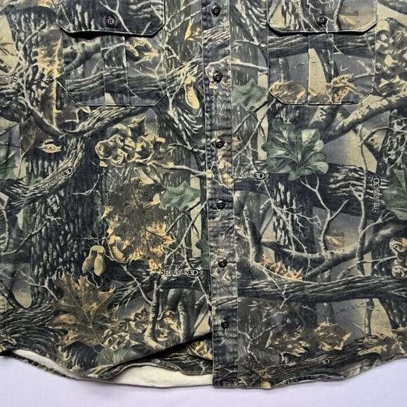 Cabela's Camouflage Button Up Mens L Tall Seclusion 3D Camo Long Sleeve Shirt - Picture 4 of 13